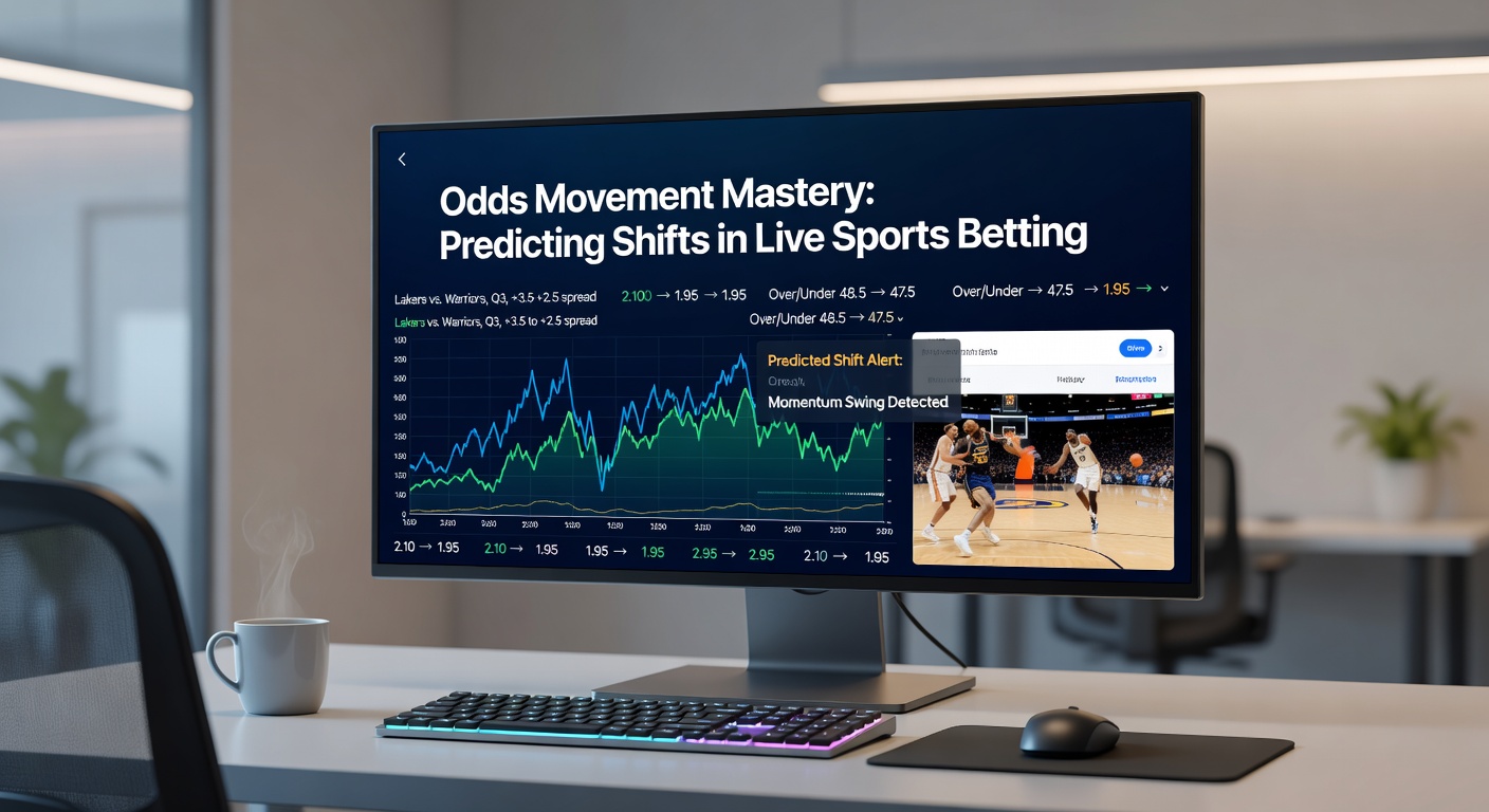 Detaillierte Chart-Darstellung von Odds-Veränderungen in einem NBA-Playoff-Spiel, mit Markierungen für Key-Events wie Fouls und Timeouts